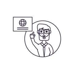 businessman with hand up and credit card