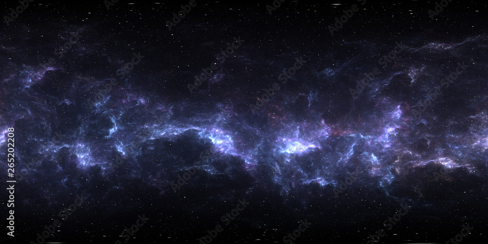 Sticker 360 degree space background with nebula and stars, equirectangular projection, environment map. hdri
