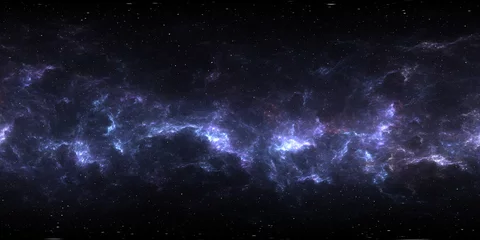 360-Grad-Raumhintergrund mit Nebel und Sternen, äquirechteckige Projektion, Umgebungskarte. Sphärisches HDRI-Panorama. © Peter Jurik