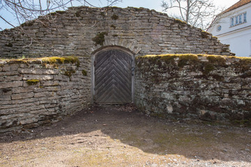 ruins of old slate building