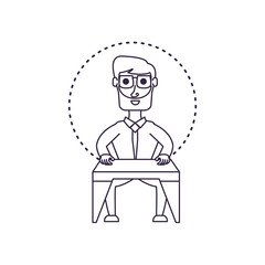 businessman elegant with desk