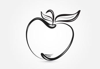 Apple silhouette logo vector
