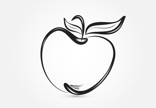 Apple silhouette logo vector
