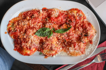 italian ravioli with tomato