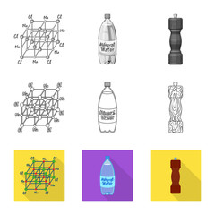 Vector design of cooking and sea sign. Collection of cooking and baking   vector icon for stock.