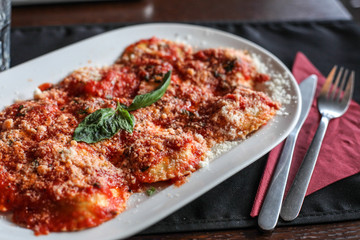 italian ravioli with tomato