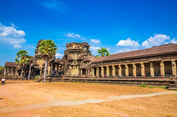 Fototapeta premium Gate of ancient temple complex Angkor Wat, Siem Reap, Cambodia.