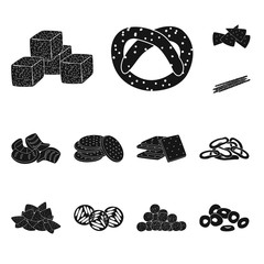 Vector illustration of party and cooking sign. Set of party and crunchy vector icon for stock.