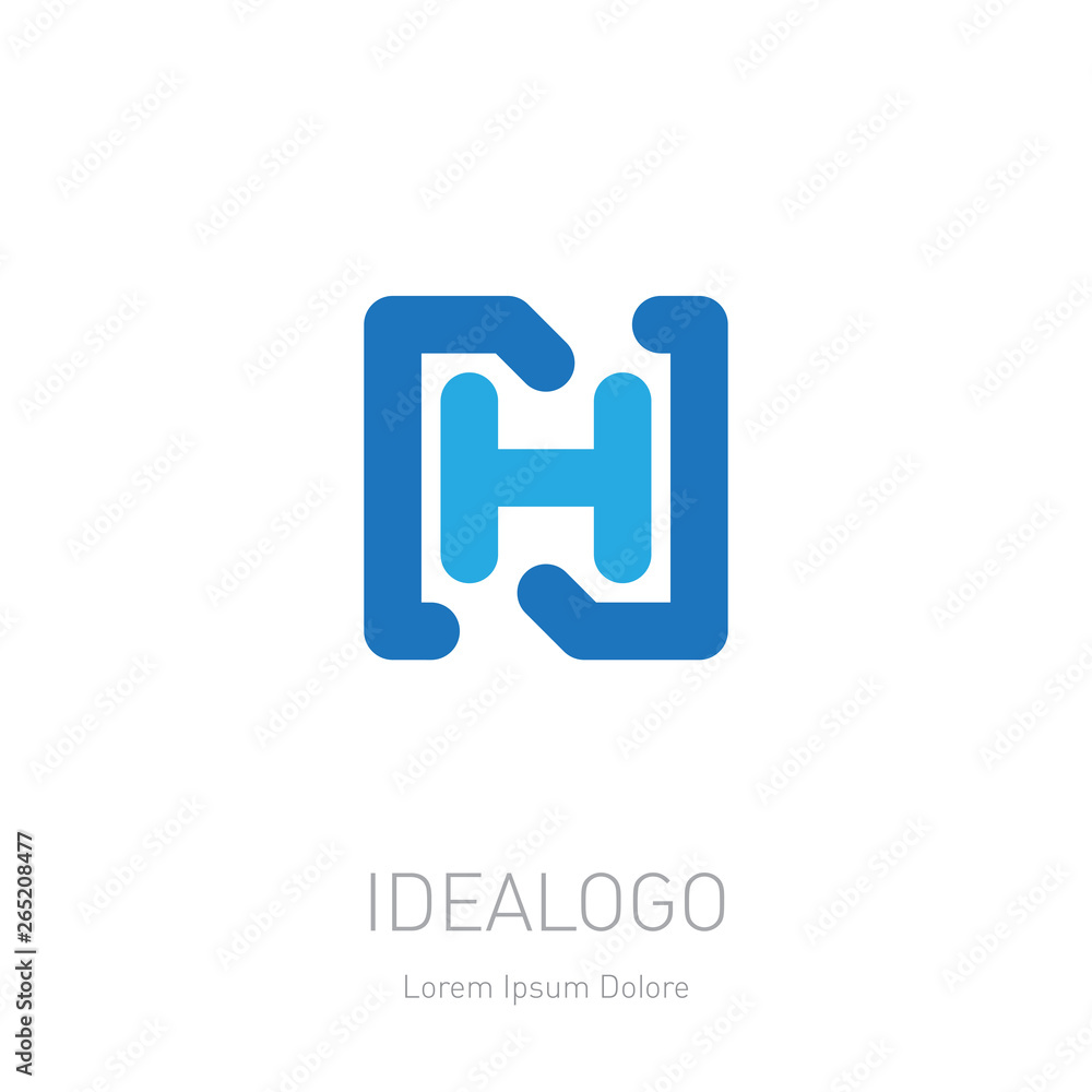 Poster n and h initial logo. nh - vector design element or icon. initial monogram logotype.