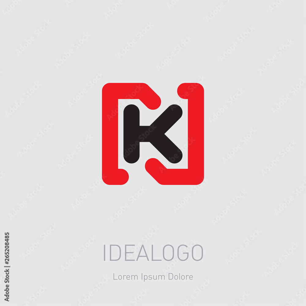 Poster n and k initial logo. nk - vector design element or icon. initial monogram logotype.