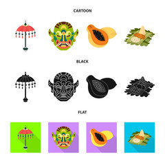 Vector design of  and travel icon. Set of  and traditional stock vector illustration.