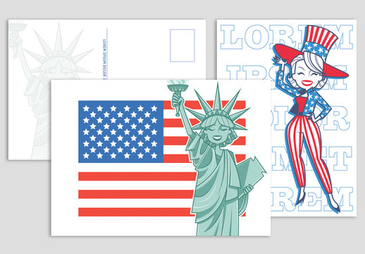 American Flag Postcard Set