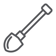 Shovel line icon, dig and tool, spade sign, vector graphics, a linear pattern on a white background.