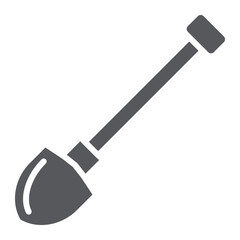 Shovel glyph icon, dig and tool, spade sign, vector graphics, a solid pattern on a white background.
