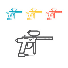 Paintball weapon line icon. Vector sign for web graphic.