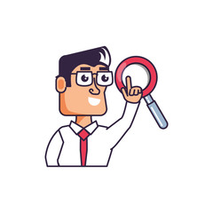businessman elegant with magnifying glass