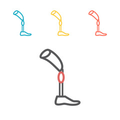 Prosthesis leg icon. Simple illustration of prosthesis leg vector icon for web.