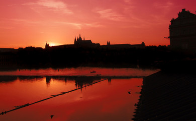 Fototapeta premium Sunset over Prague