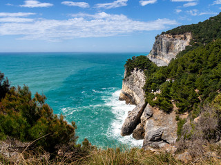 Dramatic Mediterranean cliffs and coastline on Palmaria Island, just off Portovenere in La Spezia...