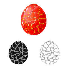 Isolated object of egg and dragon logo. Collection of egg and magma stock symbol for web.