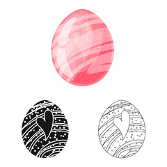 Vector illustration of egg and dragon icon. Set of egg and transparent stock symbol for web.