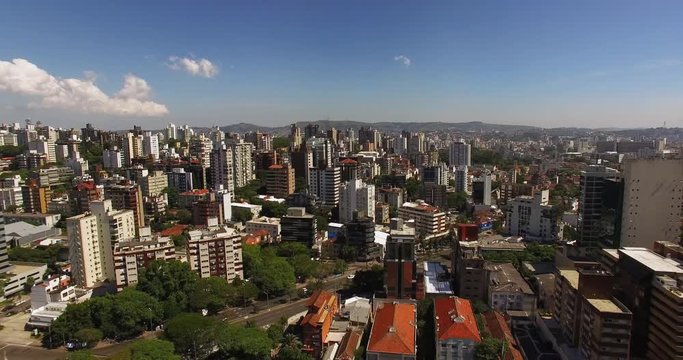 Aerial BRAZIL: Drone view of Porto Alegre, Rio Grande do Sul by Airflow Creations in a clear day.