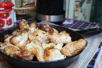 fried chicken in a pan
