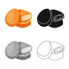 Vector design of nuggets and chicken sign. Collection of nuggets and menu stock symbol for web.