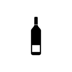 Wine bottle icon on white. Vector illustration