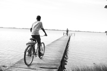 Obraz premium man on a bike