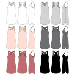 Vector templates set of Women's Sleepwear