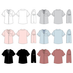 Vector templates set of Women's Sleepwear