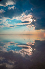 Beautiful Salt Lake Tuz Golu in Turkey. One of the largest salt lakes in the world.