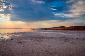 Beautiful Salt Lake Tuz Golu in Turkey. One of the largest salt lakes in the world.