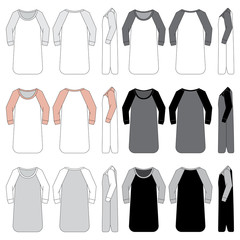 Vector templates set of Women's Sleepwear