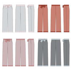 Vector templates set of Women's Sleepwear