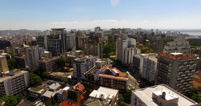 Aerial view of city Porto Alegre, Rio Grande Do Sul, Brazil. 