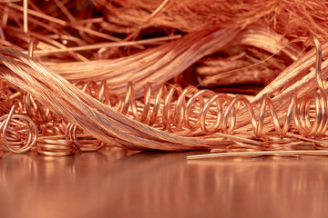 Scrap of copper cable recycling industry materials