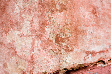 Red plaster wall