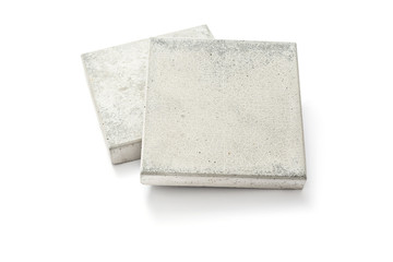Concrete paving slab in square shape on white background