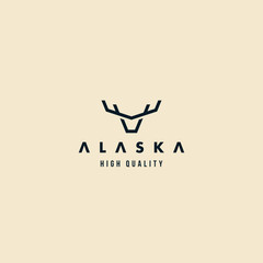 Alaska Animal Elk and deer moose horn modern logo design inspiration custom logo design