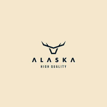 Alaska Animal Elk and deer moose horn modern logo design inspiration custom logo design