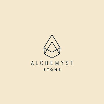 Alchemist Simple And Modern Stone Logo Design Inspiration With Line Art Style