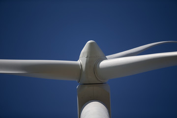 wind turbine against blue sky