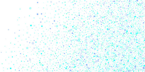 Blue, cyan, turquoise glitter stars confetti