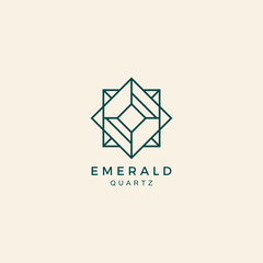 Emerald stone Geometric Gem custom Logo Design Inspiration custom logo design vector