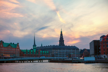 Copenhagen city in evening light