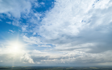 Contrast dramatic cloudy sky. The sky with thunder clouds.