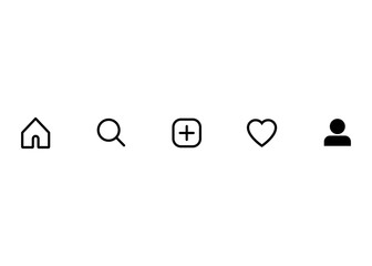 Social media account icons set