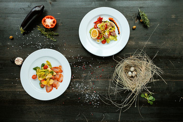 plate with vegetables